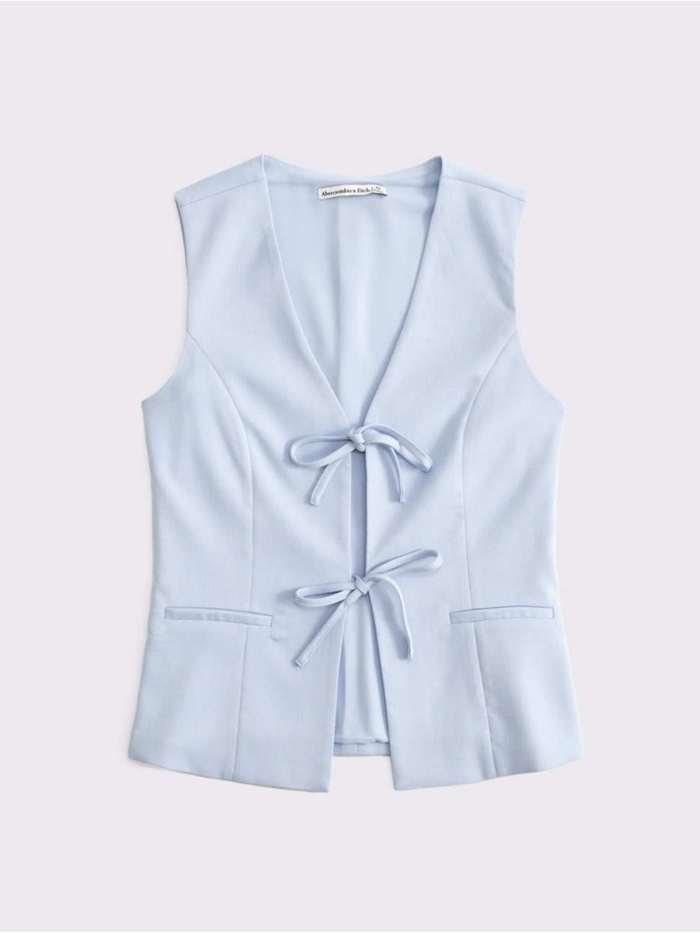 Abercrombie & Fitch Light Blue Tie-Front Tailored Vest